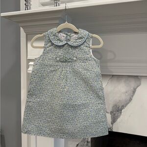 Peggy Green Boutique Floral Dress with Peter Pan Collar, Size 3